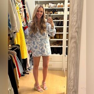 White and blue romper